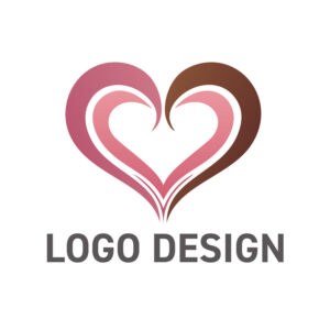 重なり合う曲線がエレガントなハートモチーフのロゴデザイン