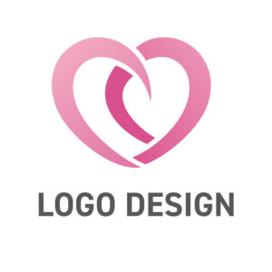 結びつきと永遠性を感じさせるハートモチーフのロゴデザイン