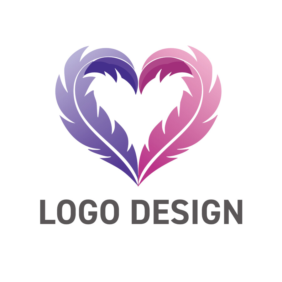 優雅に羽ばたく想いをのせて、ハートフェザーのロゴデザイン