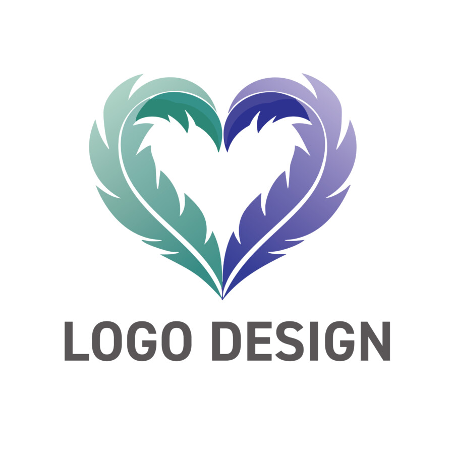 優雅に羽ばたく想いをのせて、ハートフェザーのロゴデザイン