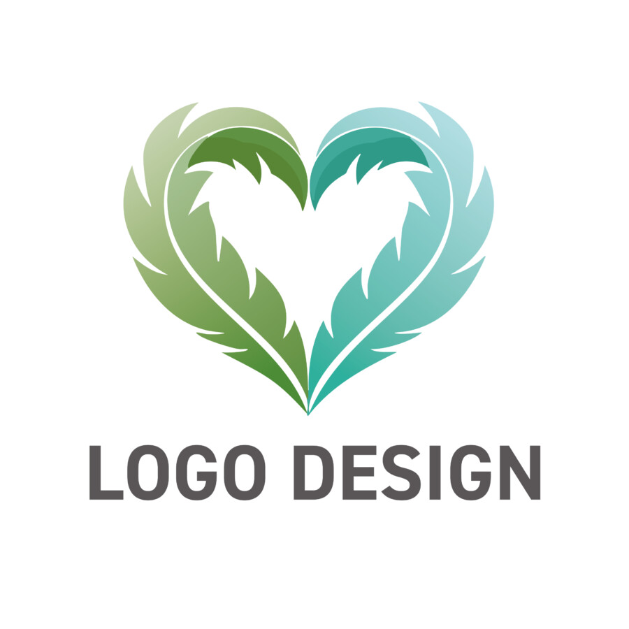 優雅に羽ばたく想いをのせて、ハートフェザーのロゴデザイン
