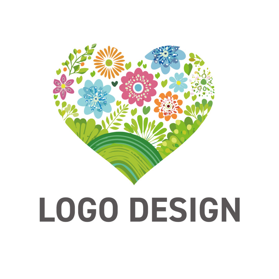 心に咲き誇る、生命の輝き。ボタニカルハートのロゴデザイン
