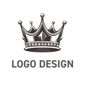 伝統と信頼を刻む、重厚感あふれる王冠モチーフのロゴデザイン