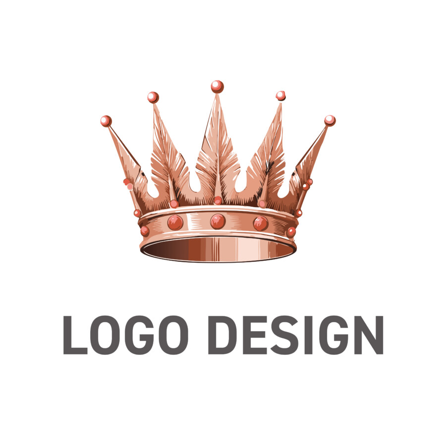 優雅さと現代性をまとう、洗練された王冠モチーフのロゴデザイン