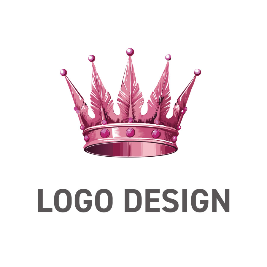 優雅さと現代性をまとう、洗練された王冠モチーフのロゴデザイン