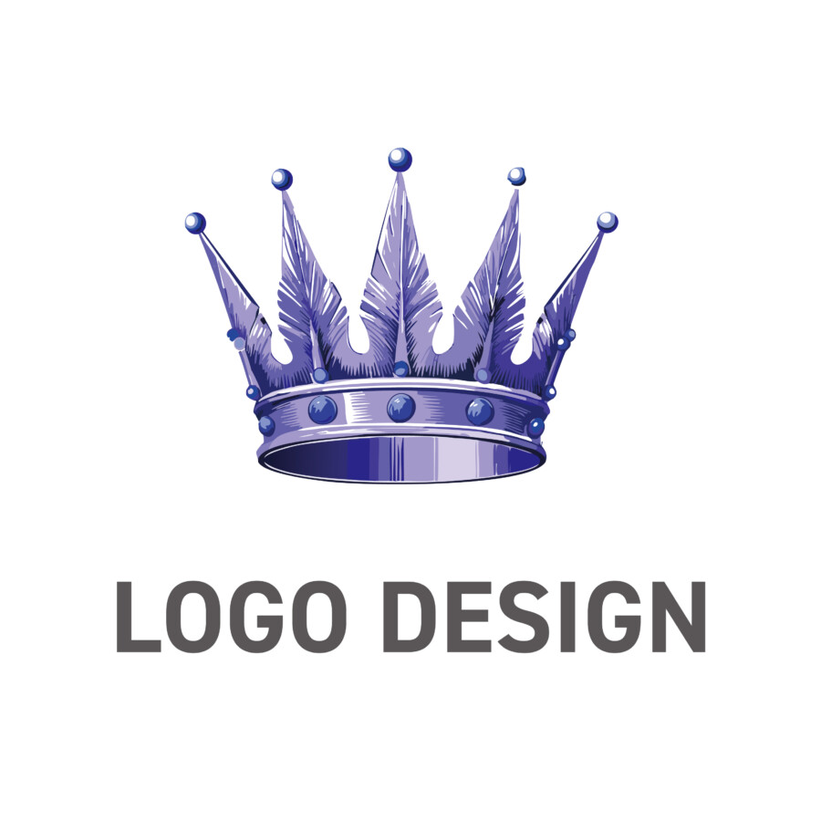 優雅さと現代性をまとう、洗練された王冠モチーフのロゴデザイン