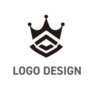 革新性と構造美を宿す、幾何学モチーフが融合した王冠のロゴデザイン