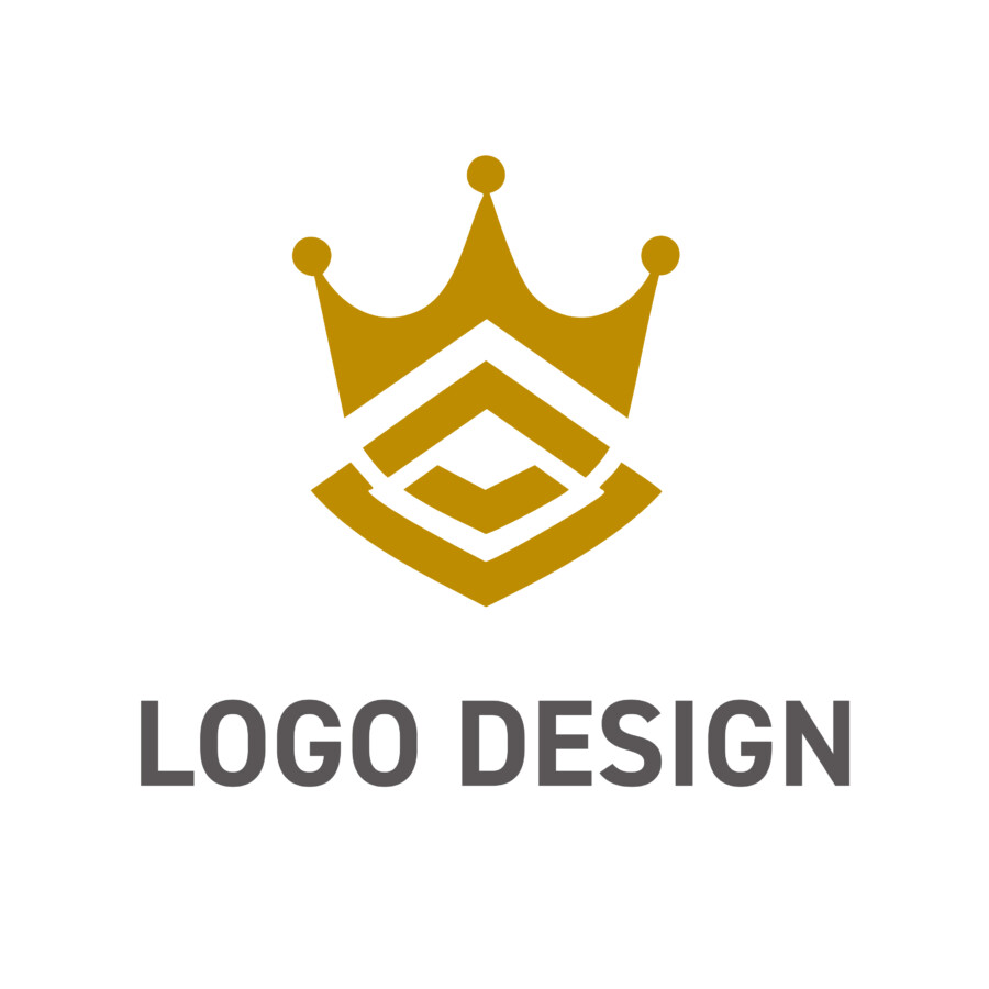 革新性と構造美を宿す、幾何学モチーフが融合した王冠のロゴデザイン