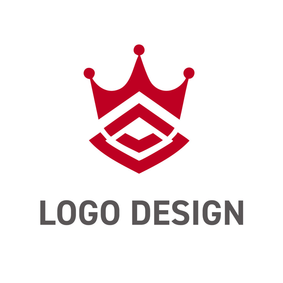 革新性と構造美を宿す、幾何学モチーフが融合した王冠のロゴデザイン