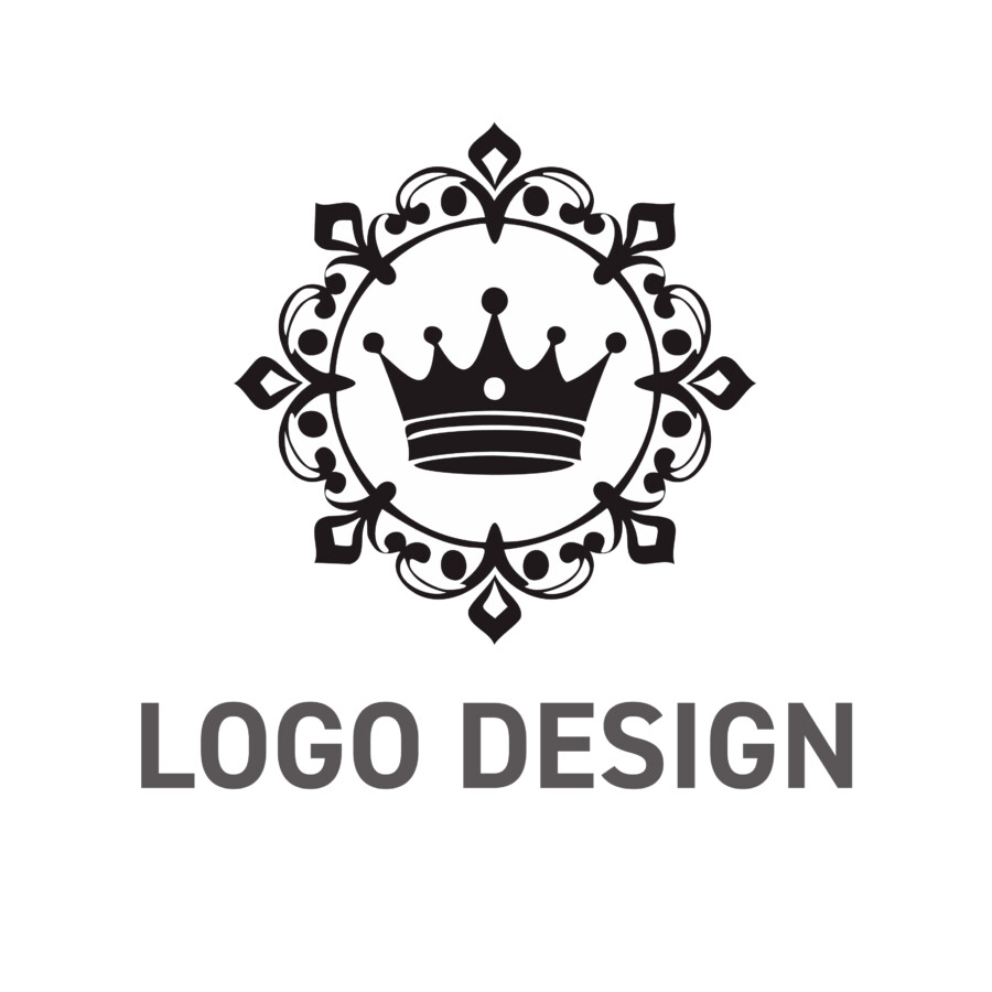 伝統と格式を物語る、精緻な装飾が彩る王冠のロゴデザイン