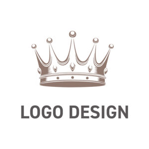 時を超えた物語を紡ぐ、温もりあるクラシックな王冠のロゴデザイン