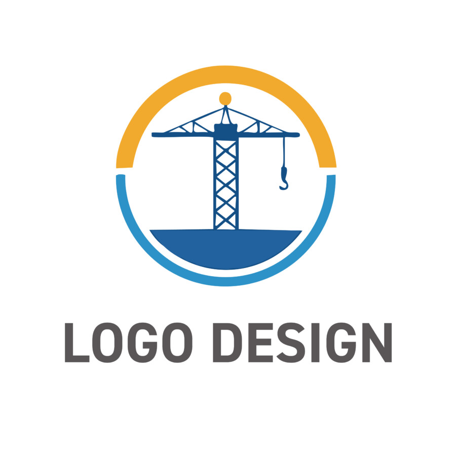 未来を吊り上げる、信頼と創造のクレーンロゴデザイン