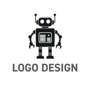 どこか懐かしくも頼もしい、シンプルロボットロゴデザイン