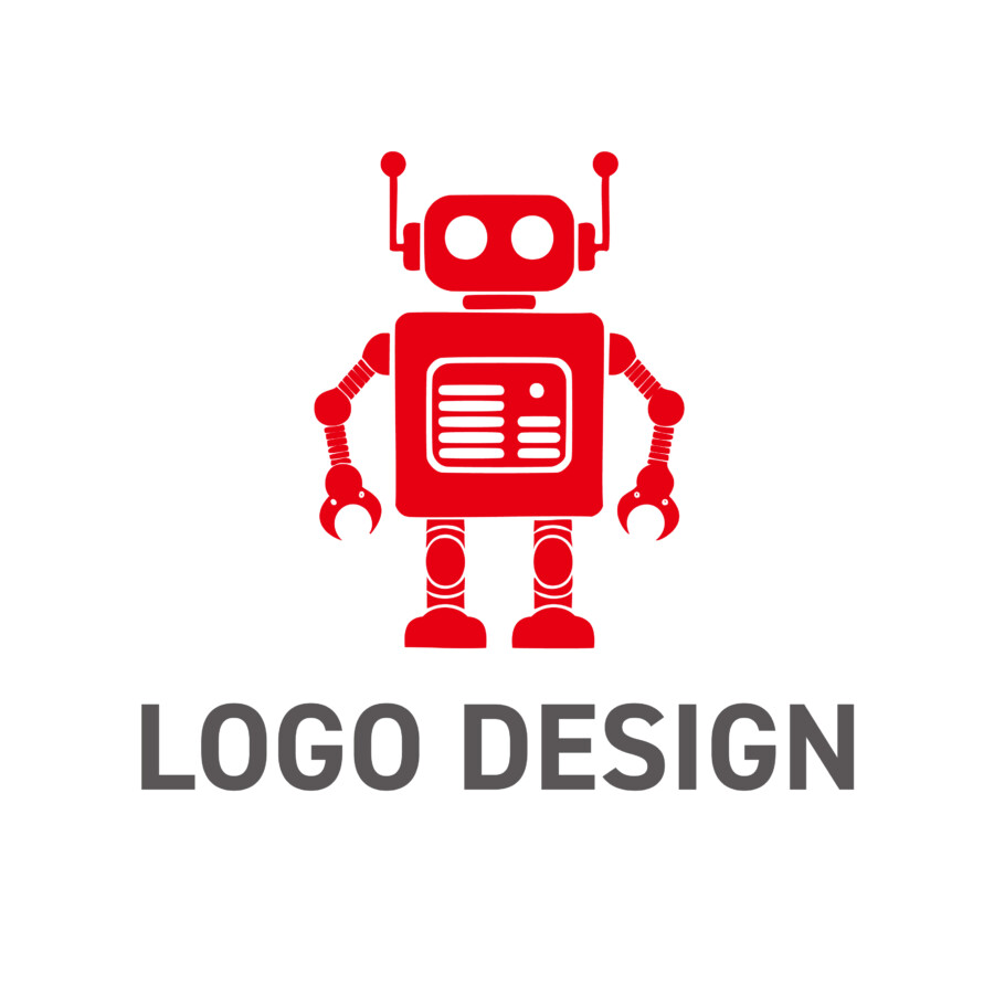 どこか懐かしくも頼もしい、シンプルロボットロゴデザイン