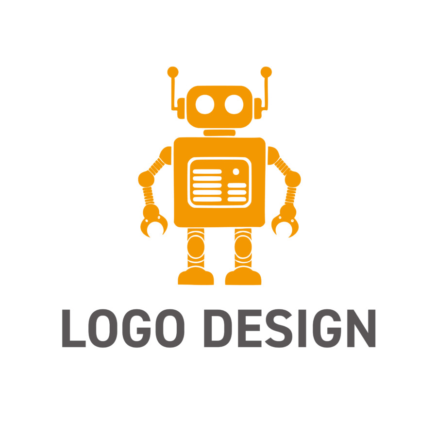 どこか懐かしくも頼もしい、シンプルロボットロゴデザイン