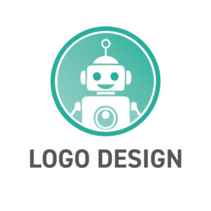 親しみやすさで未来を繋ぐ、ロボットモチーフのロゴデザイン