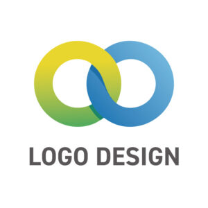 無限の連携と調和を象徴する、二つのリングのロゴデザイン