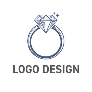 永遠の輝きと特別な誓いを象徴する、ダイヤモンドリングのロゴデザイン