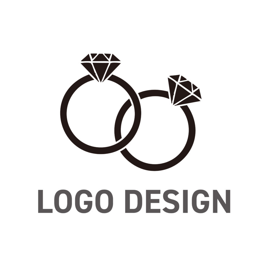 結びつきを象徴する、洗練されたダブルリングのロゴデザイン