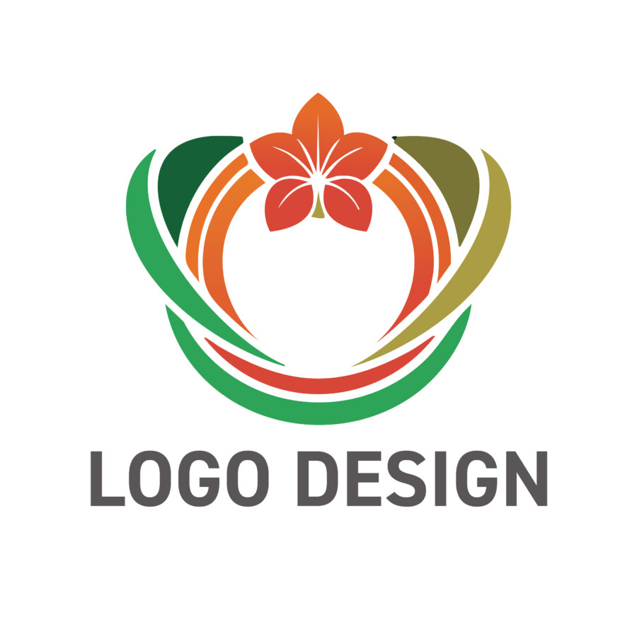 自然の恵みと人の輪を彩る、花と曲線が織りなすロゴデザイン