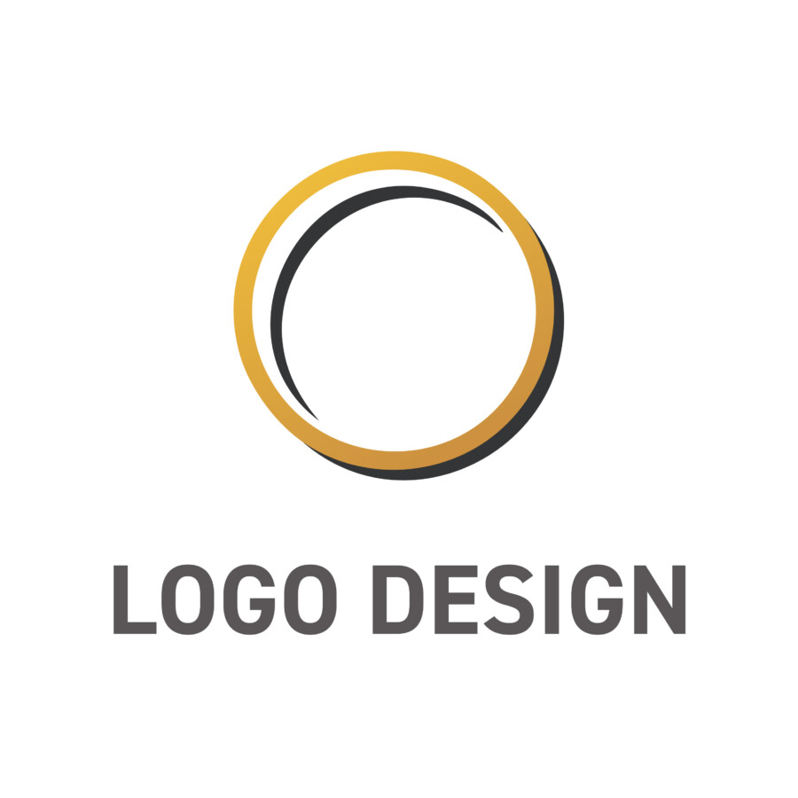 モダンな気品を宿す、金と黒のリングモチーフ・ロゴデザイン
