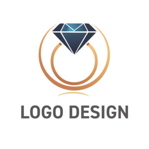 確固たる輝きと信頼を象徴する、ダイヤモンドリングのロゴデザイン