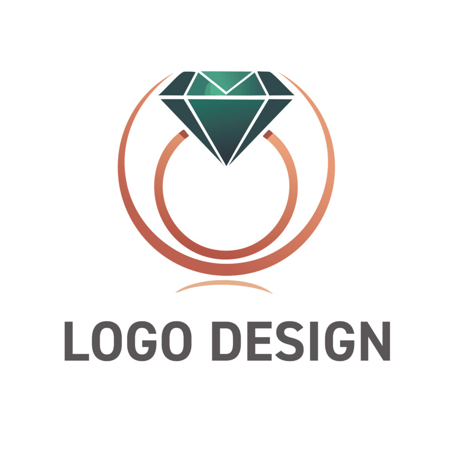 確固たる輝きと信頼を象徴する、ダイヤモンドリングのロゴデザイン