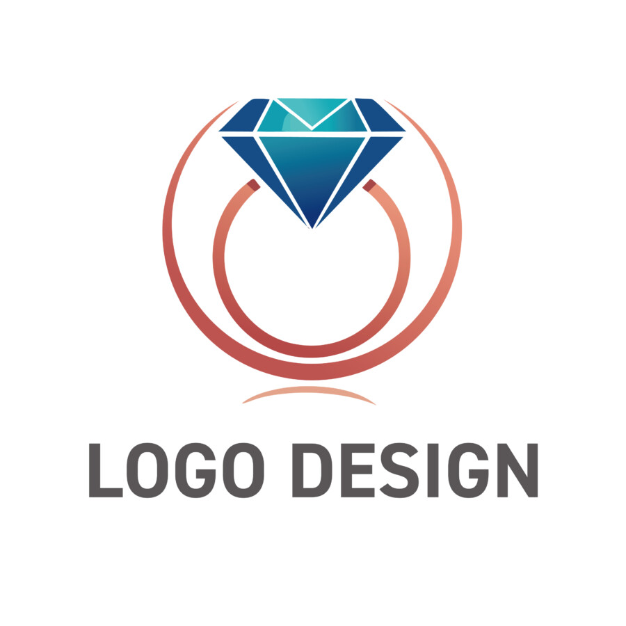 確固たる輝きと信頼を象徴する、ダイヤモンドリングのロゴデザイン