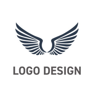 企業の礎を象徴する、力強い安定感の翼のロゴデザイン