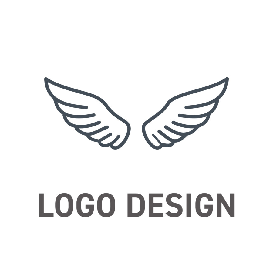優しさと自由な感性を描く、シンプルな翼のロゴデザイン