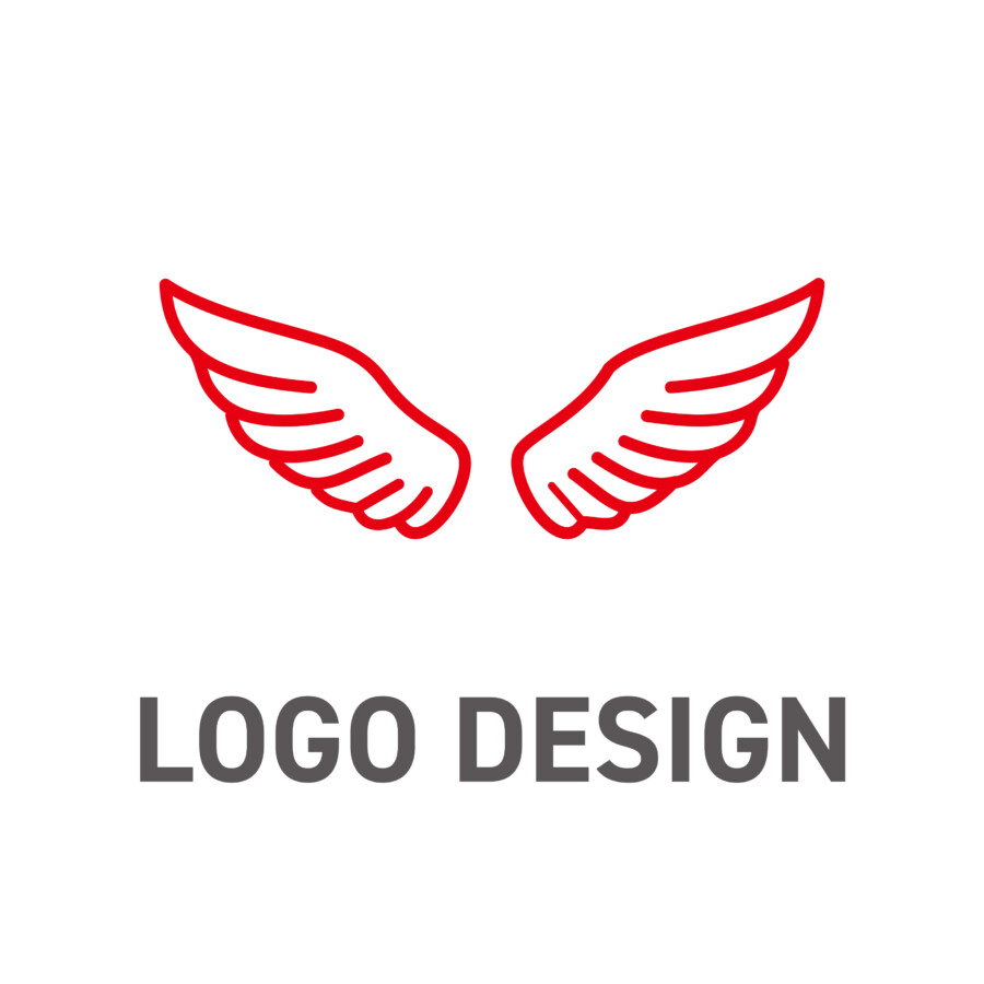 優しさと自由な感性を描く、シンプルな翼のロゴデザイン