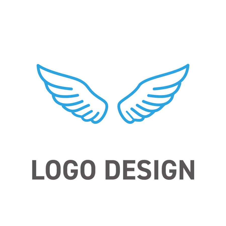 優しさと自由な感性を描く、シンプルな翼のロゴデザイン