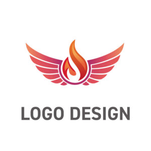 情熱の炎を抱き、希望へと飛翔する翼のロゴデザイン