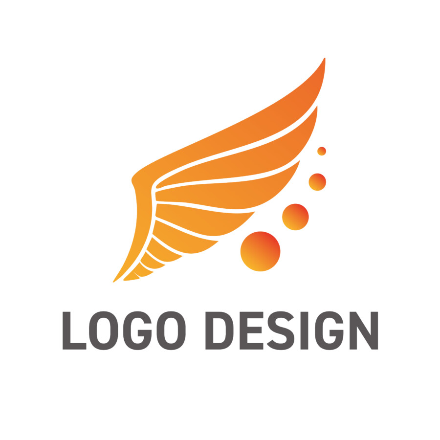 軽やかな上昇と繋がりを予感させる、青い翼のロゴデザイン