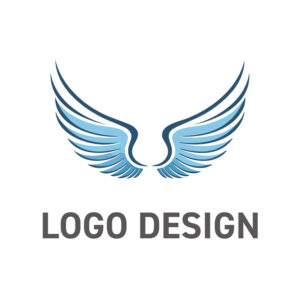 未来への飛翔を力強く印象付ける、洗練された翼のロゴデザイン
