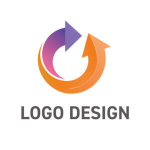 二つの力が調和し、絶え間ない進化を生み出す循環のロゴデザイン