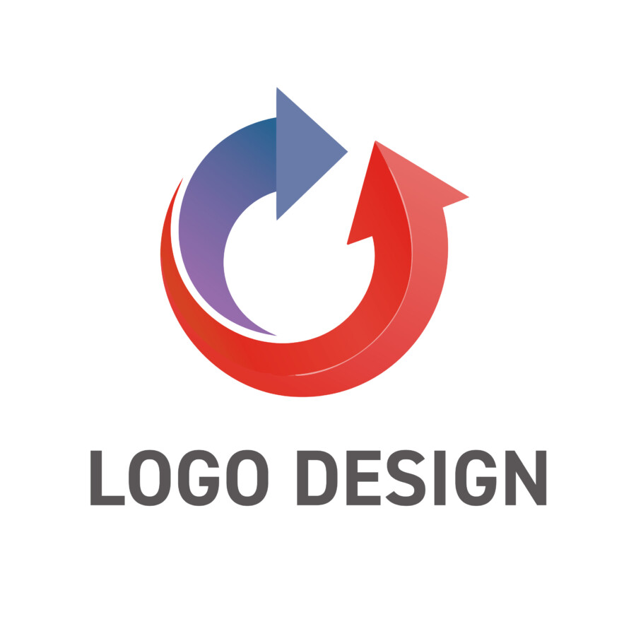 二つの力が調和し、絶え間ない進化を生み出す循環のロゴデザイン