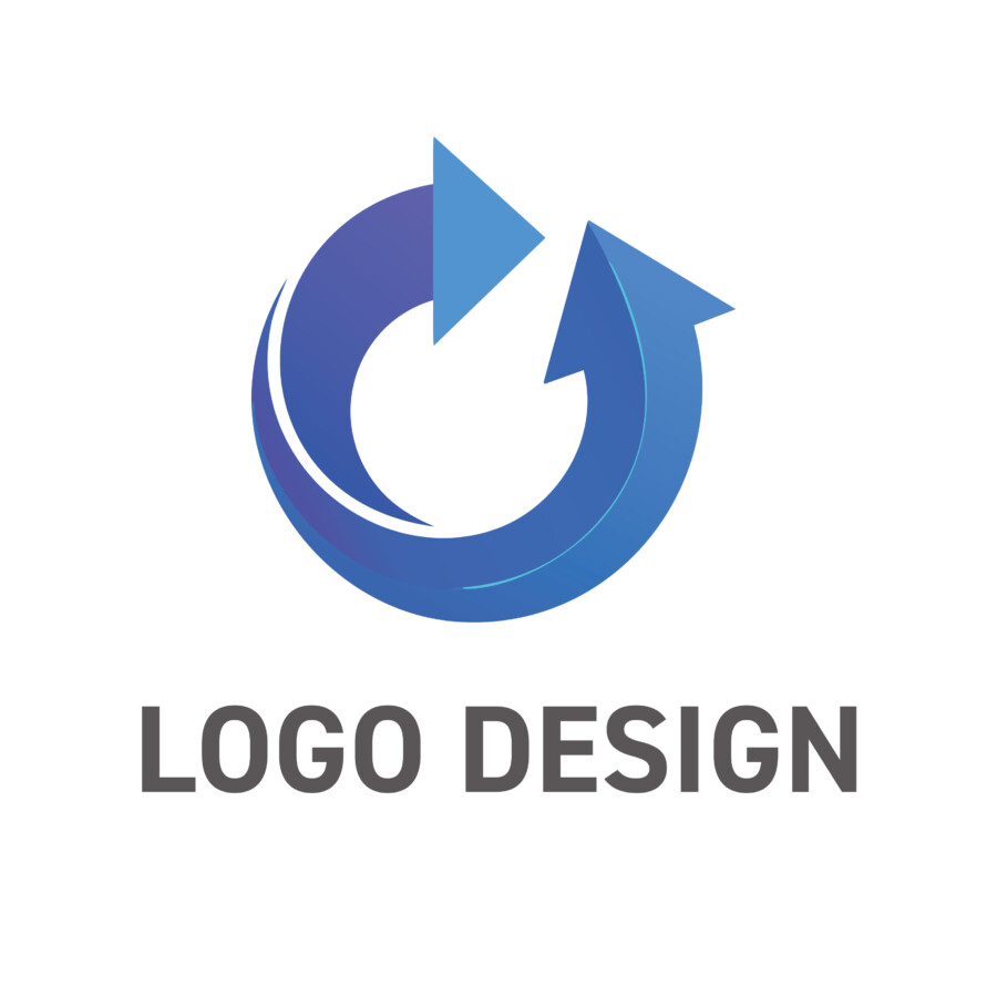 二つの力が調和し、絶え間ない進化を生み出す循環のロゴデザイン