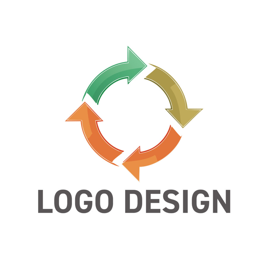 循環と連携が生み出す未来を彩る、4つの矢印が魅力のロゴデザイン