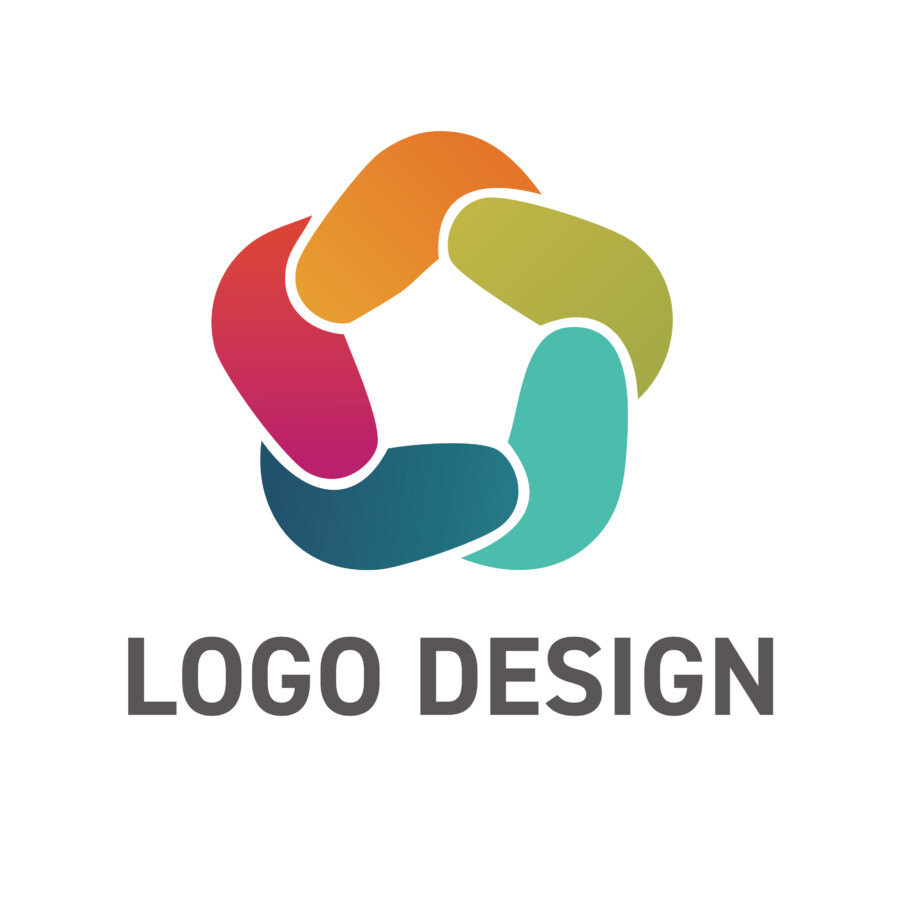 多様な個性が響き合い、未来を編む五角形のロゴデザイン