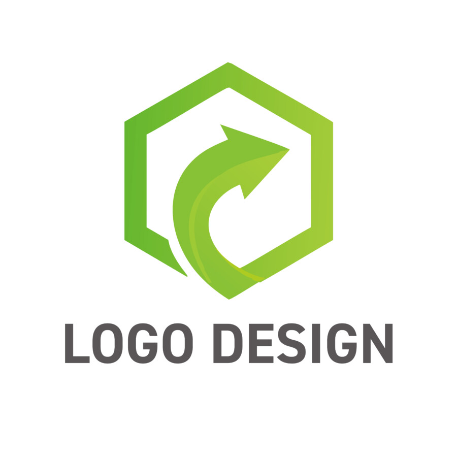 未来へ向かう確かな一歩、成長を象徴する六角形ロゴデザイン