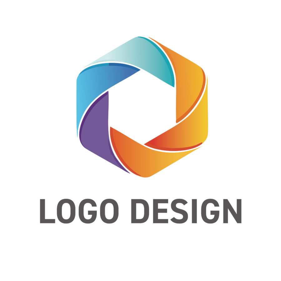 色彩と動きが生み出す無限の可能性、躍動感あふれる六角形ロゴデザイン