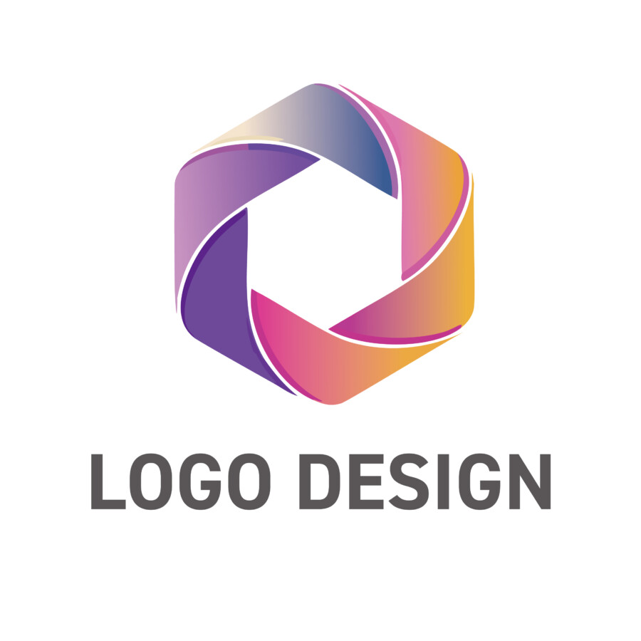 色彩と動きが生み出す無限の可能性、躍動感あふれる六角形ロゴデザイン