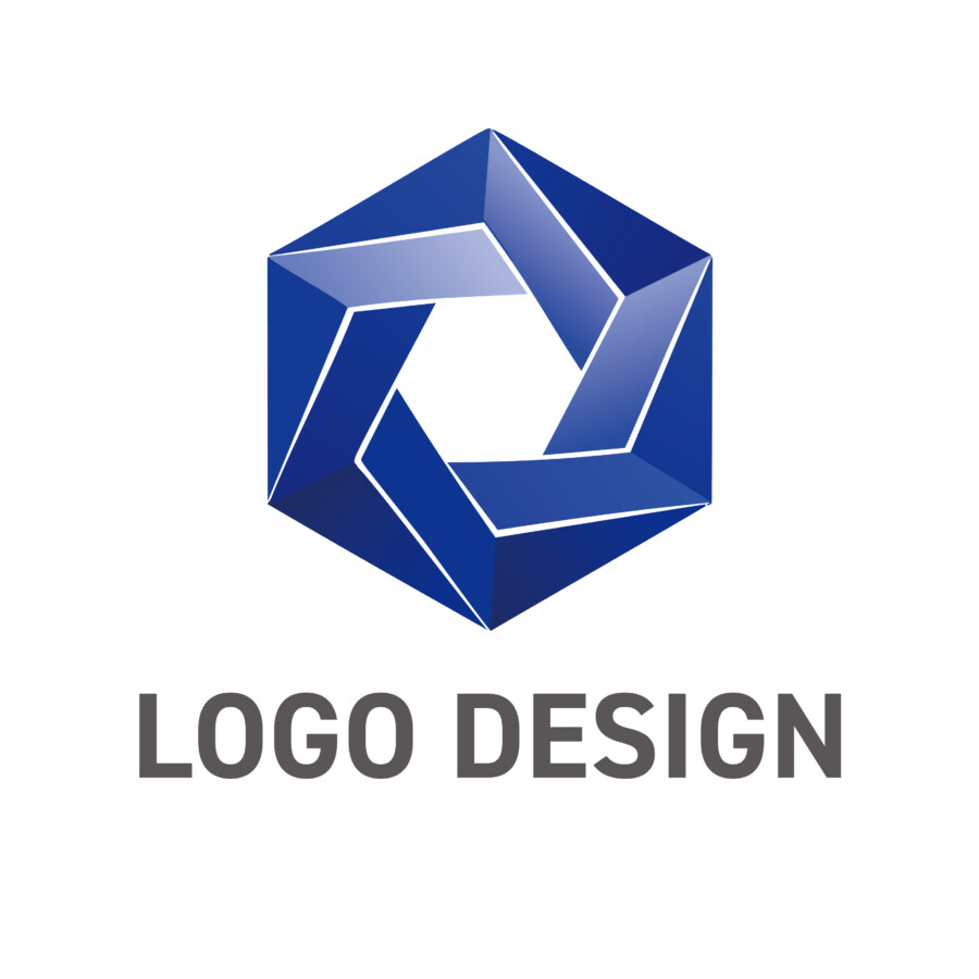 未来を切り拓くダイナミック・ヘキサゴン・ロゴデザイン