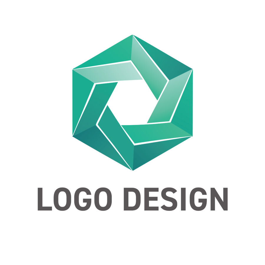 未来を切り拓くダイナミック・ヘキサゴン・ロゴデザイン