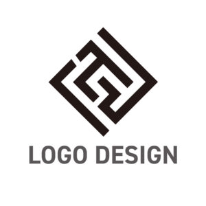 知性と堅牢さを刻む、重厚なスクエアパターンロゴデザイン