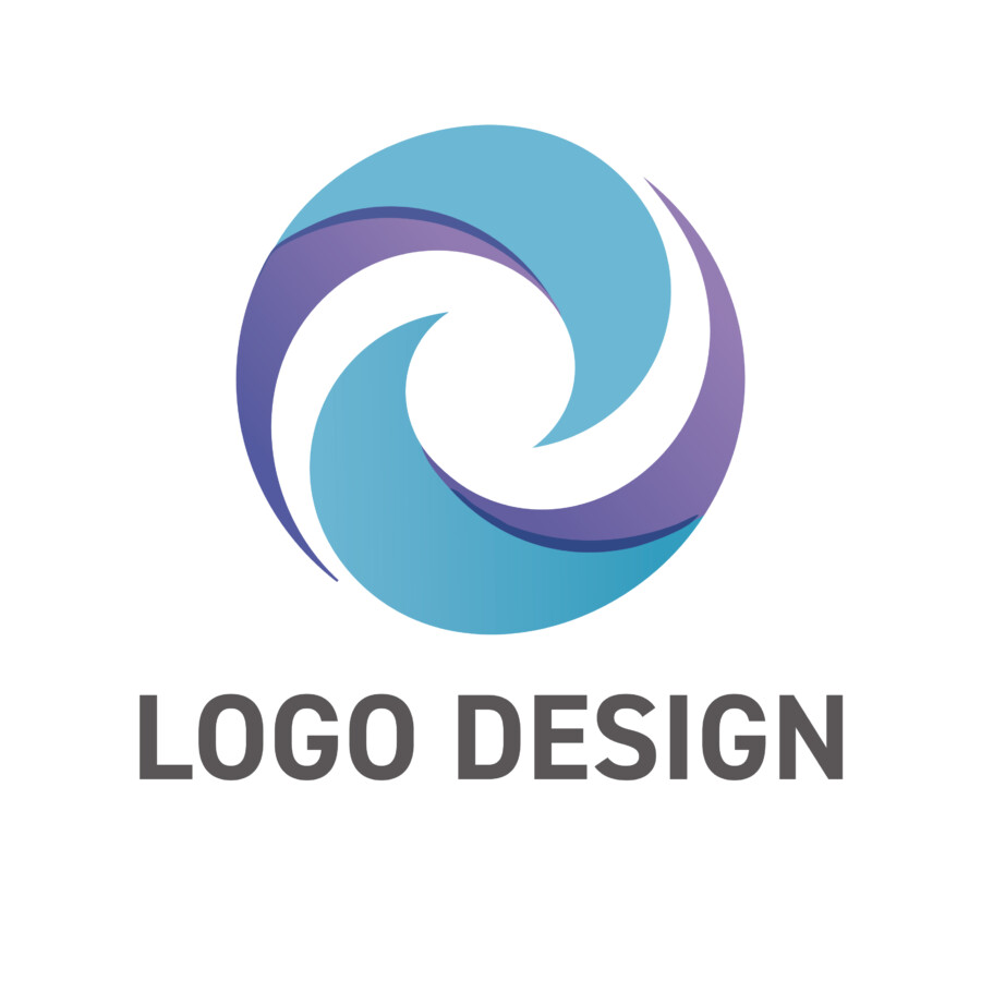 二つの流れが織りなす、調和の円ロゴデザイン