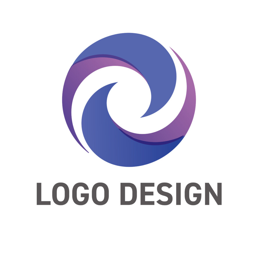 二つの流れが織りなす、調和の円ロゴデザイン