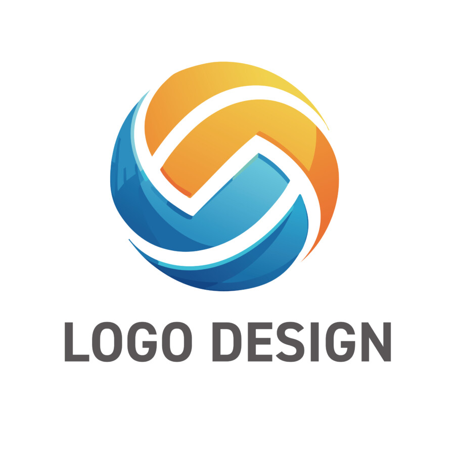 二つの力が調和し、躍動するエネルギーを表現する円形ロゴデザイン