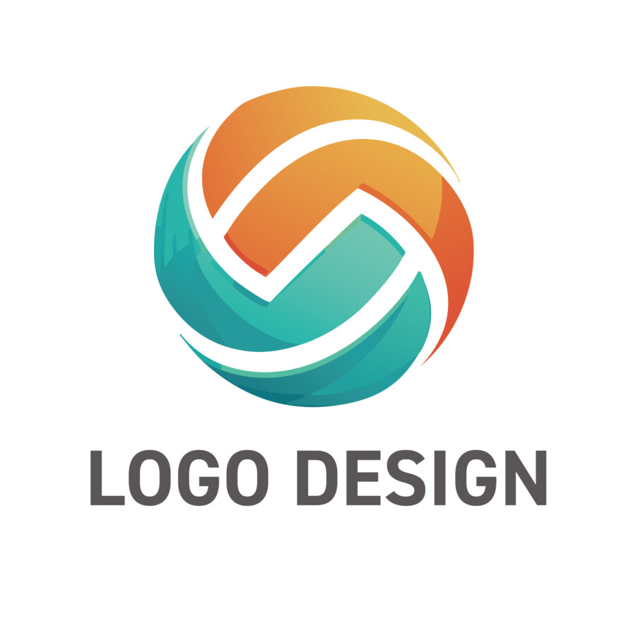 二つの力が調和し、躍動するエネルギーを表現する円形ロゴデザイン